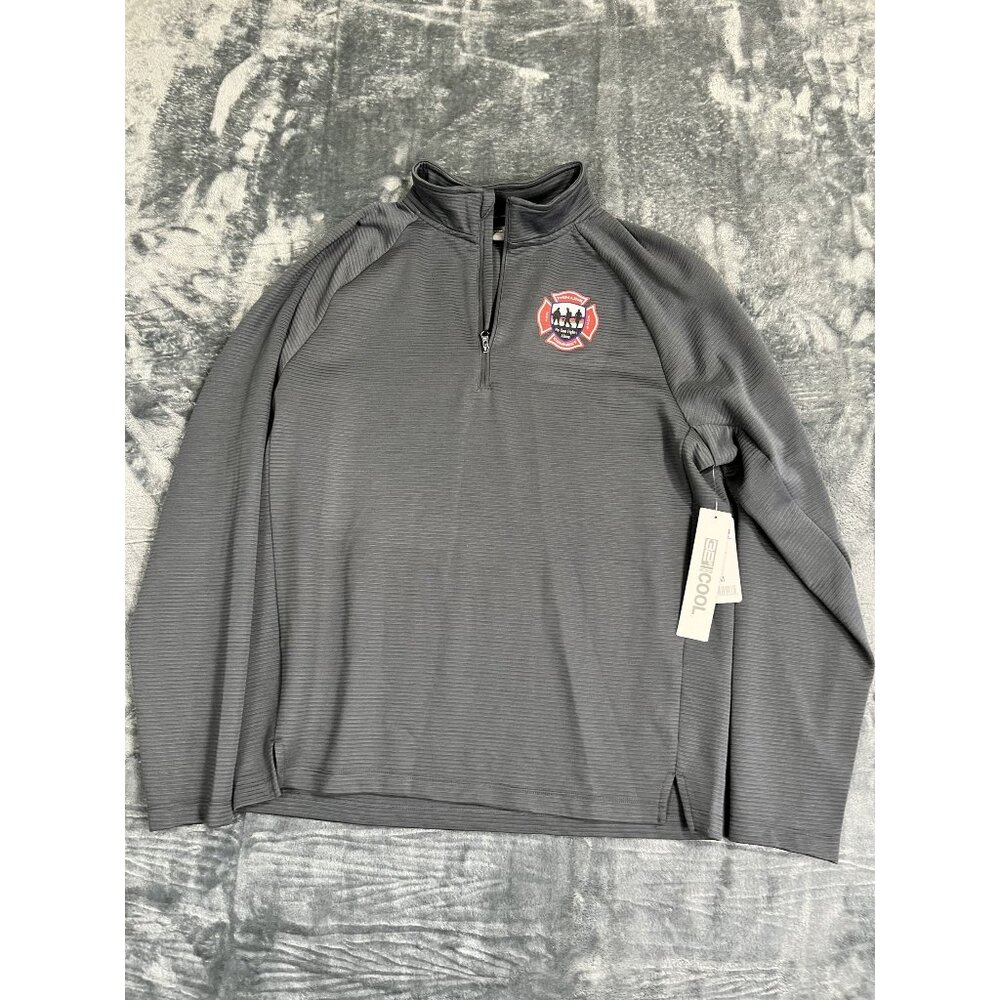 32 Degrees Cool Gray Quarter-Zip Pullover Thin Line Connect Logo Medium NWT